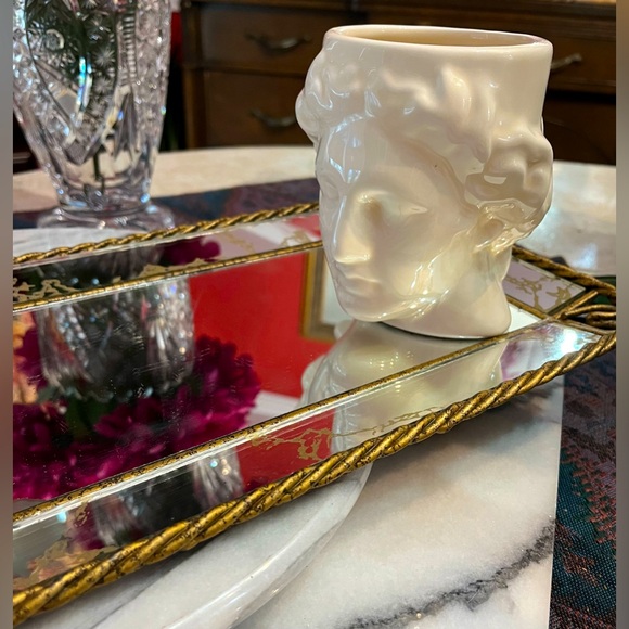 Collectible Sculpted Ceramic Greek Apollo White Mug, God of Music & Poetry - Picture 2 of 13